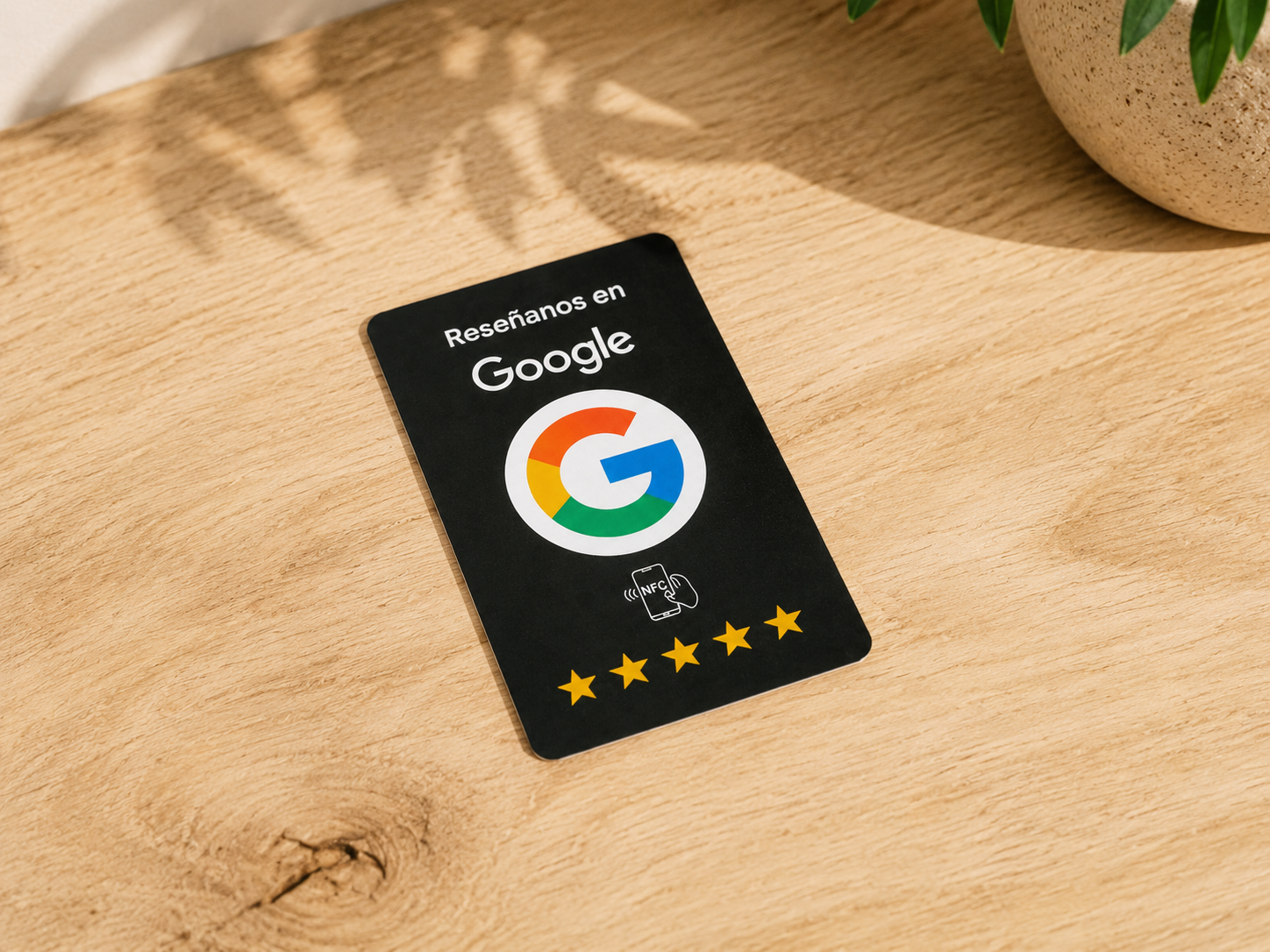 tarjeta con NFC para reseñas de google